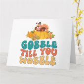 Kalkoen Kerstmis met Gobble Till You Wobble Kaart (Gele Bloem)