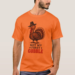 Kalkoen Kerstmis Ontwerp Niet Mijn Eerste Gobble T-shirt