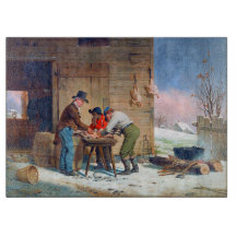 Kalkoen klaarmakend Kerstmis Francis Edmonds 1851
