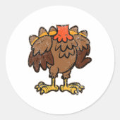 kalkoen kostuum grappige Thanksgiving dag Herfst a Ronde Sticker (Voorkant)