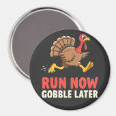 Kalkoen Marathon Hardlopen met Thanksgiving, Gobbl Magneet (Voorkant / Achterkant)