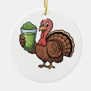 Kalkoen Matcha-liefhebbers Thanksgiving Keramisch Ornament