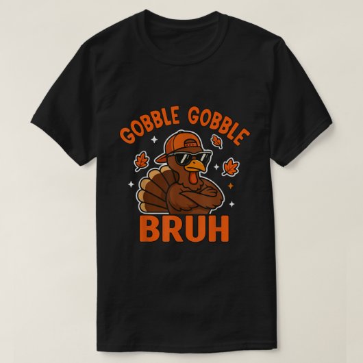 Kalkoen Meme 'Gobble Gobble Bruh' T-shirt (Design voorkant)