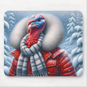 kalkoen met een rode jas muismat (Voorkant)