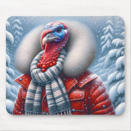 kalkoen met een rode jas muismat