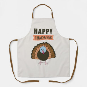 Kalkoen met Happy Thanksgiving Day - gelukkig fees Schort