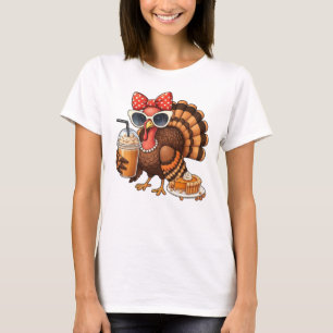 Kalkoen met ijskoude koffie en pompoentaart t-shirt