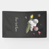 Kalkoen met ruimte raket spandoek (Horizontaal)