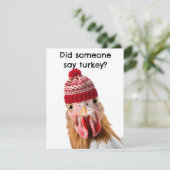 Kalkoen met skibrilkaart feestdagenkaart (Staand voorkant)