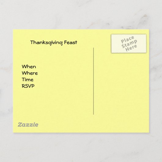 kalkoen met specs, klaar om gevuld te worden? uitnodiging briefkaart (Achterkant)