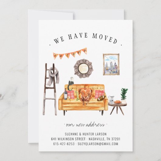 Kalkoen met Thanksgiving | Herfst Woonkamer Verhui Aankondiging (Voorkant)