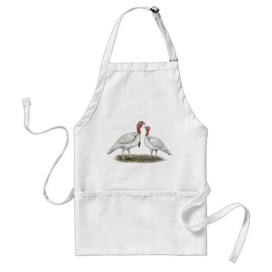 Kalkoen Mini Wits Standaard Schort (Voorkant)