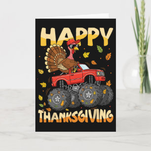 Kalkoen Monster Truck Thanksgiving Jongens Kindere Kaart