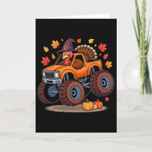 Kalkoen Monster Truck Thanksgiving Pilgrim Peuters Kaart