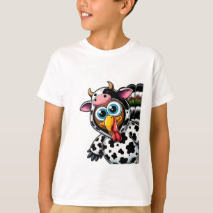 Kalkoen Moo Cow Kostuum Grappige Thanksgiving Hall T-shirt