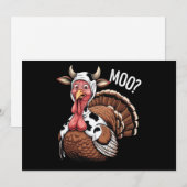 Kalkoen Moo Grappige Thanksgiving  Feestdagenkaart (Voorkant / Achterkant)