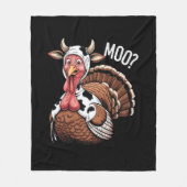Kalkoen Moo Grappige Thanksgiving Fleece Deken (Voorkant)