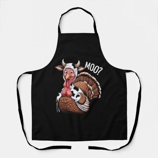 Kalkoen Moo Grappige Thanksgiving Schort (Voorkant)