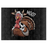 Kalkoen Moo Grappige Thanksgiving Snijplank (Voorkant)