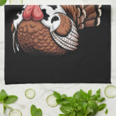 Kalkoen Moo Grappige Thanksgiving  Theedoek (Gevouwen)
