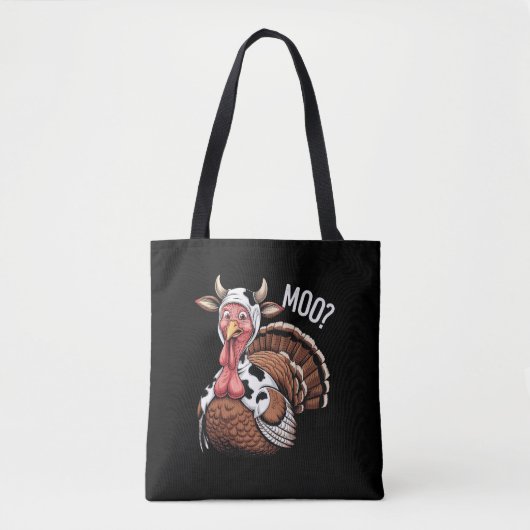Kalkoen Moo Grappige Thanksgiving Tote Bag (Voorkant)