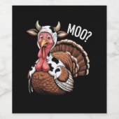 Kalkoen Moo Grappige Thanksgiving Wijn Etiket (Enkel label)