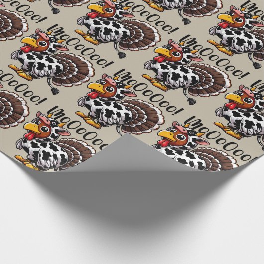 kalkoen-moo-inpakpapier cadeaupapier (Hoek)