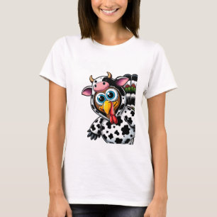 Kalkoen Moo Koe Kostuum Grappige Thanksgiving Hall T-shirt