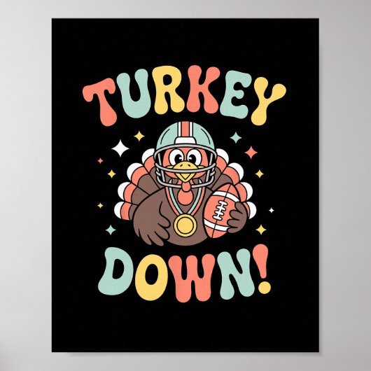 Kalkoen omlaag Grappige voet Thanksgiving Poster (Voorkant)