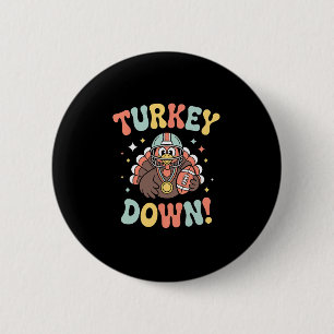 Kalkoen omlaag Grappige voet Thanksgiving Ronde Button 5,7 Cm