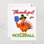 Kalkoen op Thanksgiving - Dankbaar voor Pickleball Briefkaart (Voorkant / Achterkant)