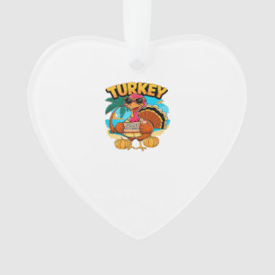 Kalkoen op vakantie in Jamaica Klassiek T-shirt.pn Ornament