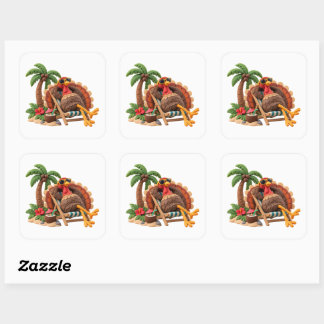 Kalkoen op vakantie Thanksgiving Sticker