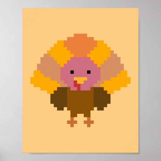 Kalkoen - Pixel Art Poster (Voorkant)