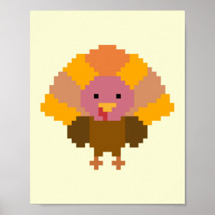 Kalkoen - Pixel Art Poster