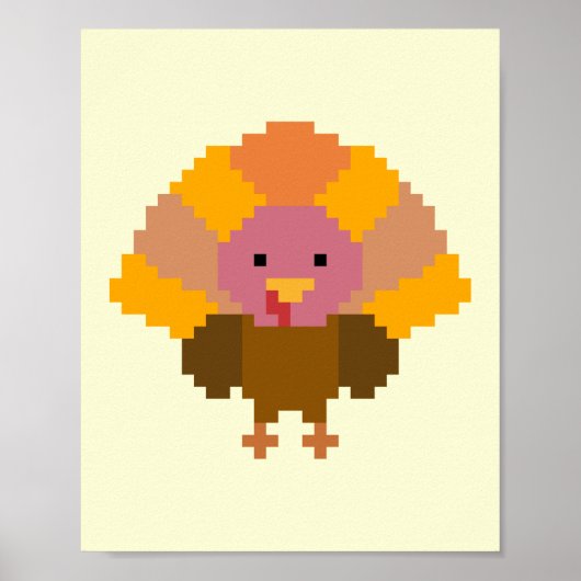 Kalkoen - Pixel Art Poster (Voorkant)