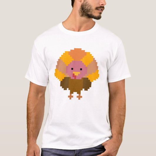Kalkoen - Pixel Art T-shirt (Voorkant)