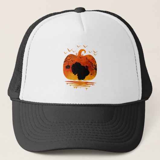 KALKOEN POMPOEN KOSTUUM HERFST TRUCKER PET (Voorkant)