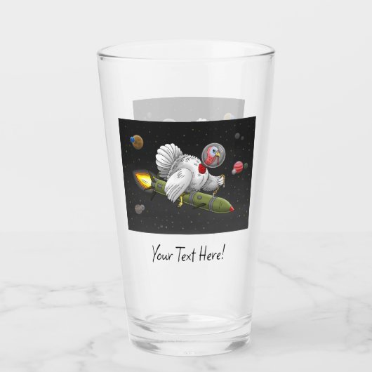 Kalkoen Raket de Ruimteverkenner Glas (Voorkant)