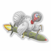 Kalkoen Raket's Ruimtereis Sticker (Voorkant)
