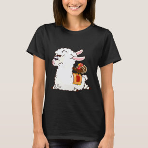 Kalkoen rijdt op lama t-shirt