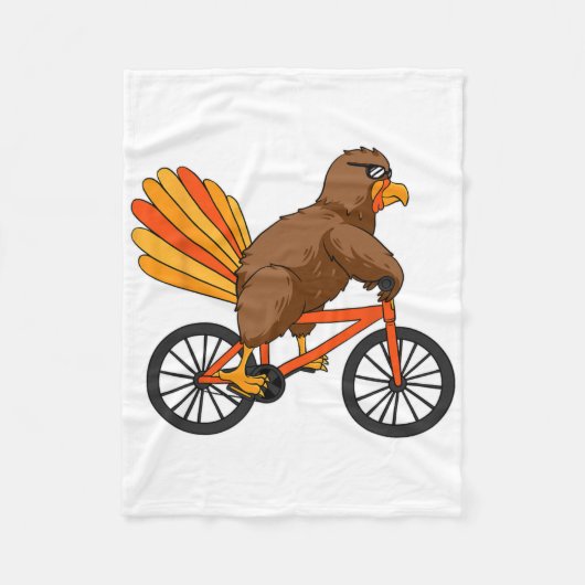 Kalkoen Rijfiets Dag Koele Thanksgiving A Fleece Deken (Voorkant)