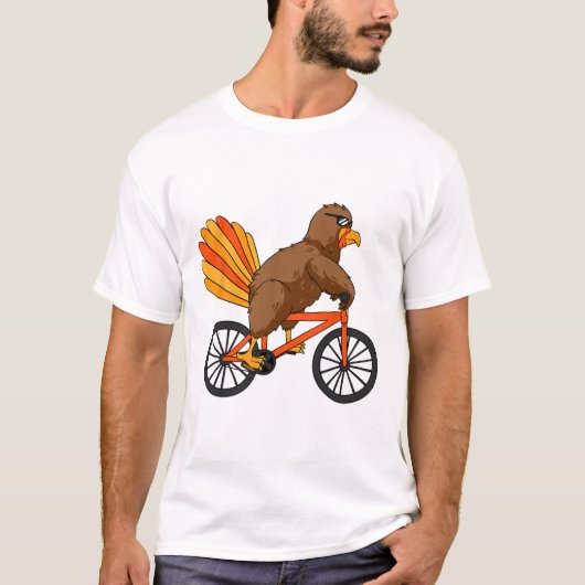 Kalkoen Rijfiets Dag Koele Thanksgiving A T-shirt (Voorkant)