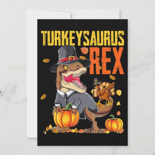 Kalkoen-saurus Rex Dab Kalkoen TRex Dinosaur Dankz Kaart (Voorkant)
