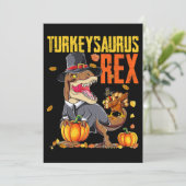 Kalkoen-saurus Rex Dab Kalkoen TRex Dinosaur Dankz Kaart (Staand voorkant)