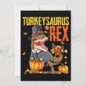 Kalkoen-saurus Rex Dab Kalkoen TRex Dinosaur Dankz Kaart (Achterkant)