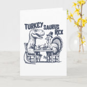 Kalkoen Saurus Rex Grappige Dinosaur T-rex Kalkoen Kaart (Gele Bloem)
