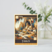 Kalkoen |  schilderij briefkaart (Staand voorkant)