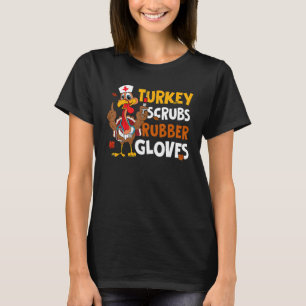 Kalkoen Schrobben Rubber Handschoenen Herfstval Th T-shirt