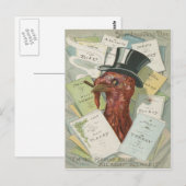 Kalkoen sigaar hoge hoed Thanksgiving menu (Voorkant / Achterkant)